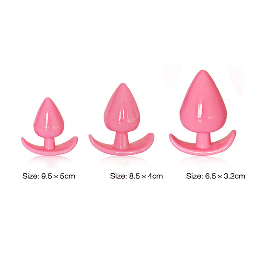 3-Piece Pink Butt Plug Set – Tapered Design for Beginner to Advanced Use