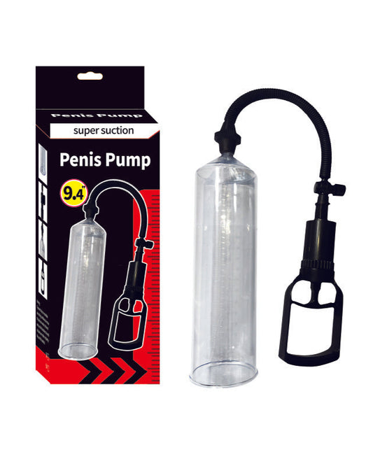 Manual Penis Pump with Trigger Handle – Transparent Cylinder (9.4") for Erection Support & Training