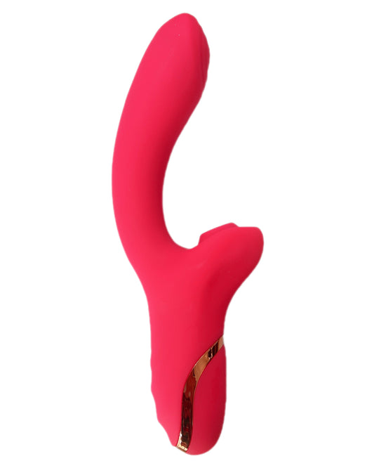 Curved G-Spot & Clitoral Dual Vibrator – Red Silicone