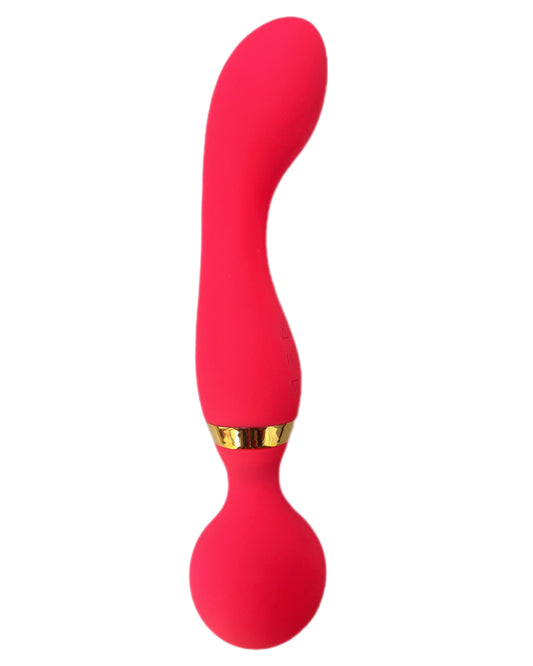 Dual-Ended Curved Vibrator with G-Spot Focus – Red Silicone