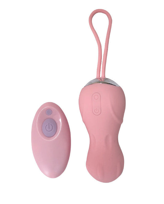 Remote-Controlled Vibrating Egg – Pink Silicone with Dual Power Buttons