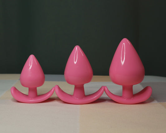 3-Piece Pink Butt Plug Set – Tapered Design for Beginner to Advanced Use