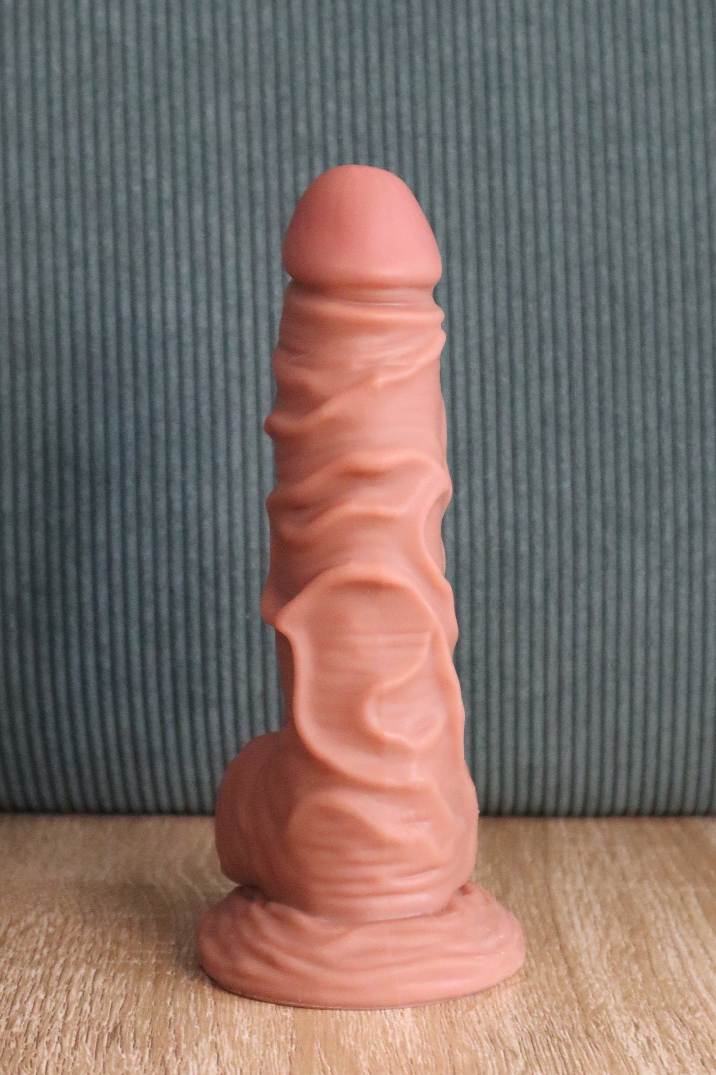 Realistic Silicone Dildo – 20cm Length, Firm Base, Brown Tone
