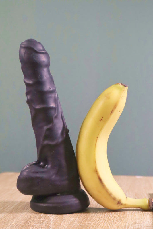 Realistic Black Dildo with Suction Cup – 22.5 x 4 cm