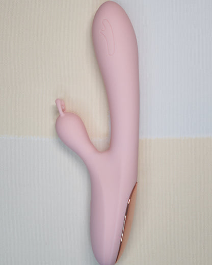 Curved Dual-Stimulation Silicone Rabbit Vibrator